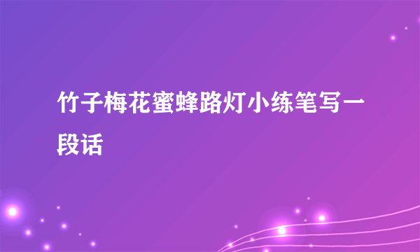 竹子梅花蜜蜂路灯小练笔写一段话