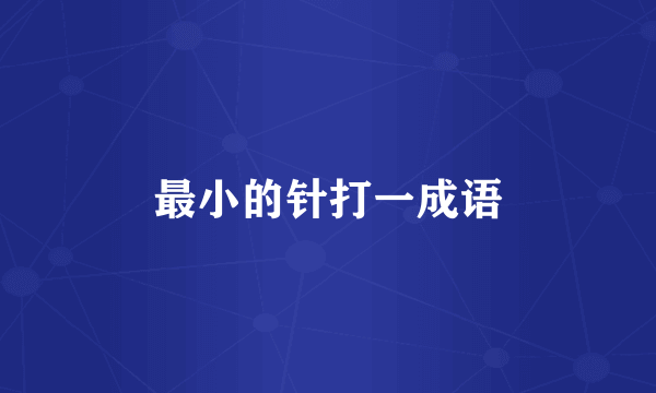 最小的针打一成语