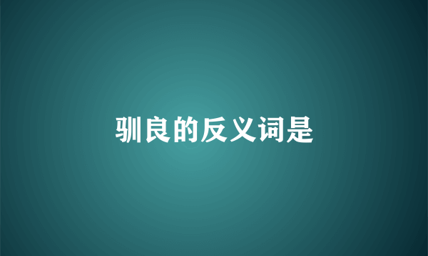 驯良的反义词是