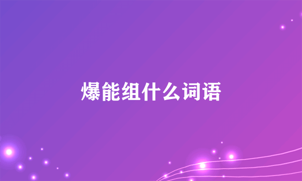 爆能组什么词语