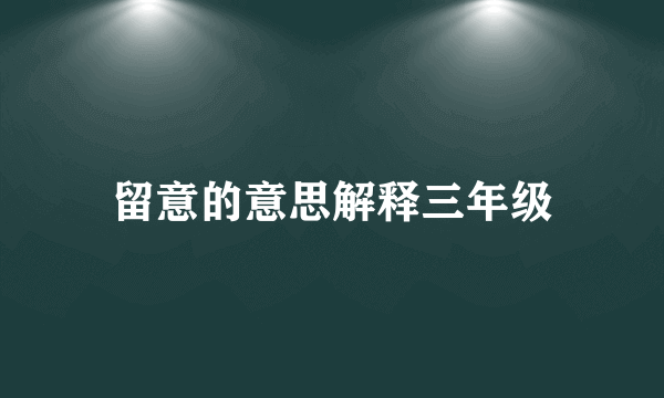 留意的意思解释三年级