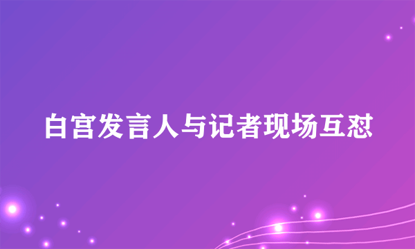 白宫发言人与记者现场互怼