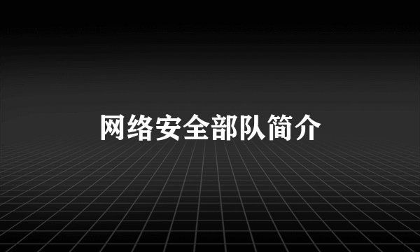 网络安全部队简介