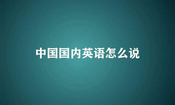 中国国内英语怎么说