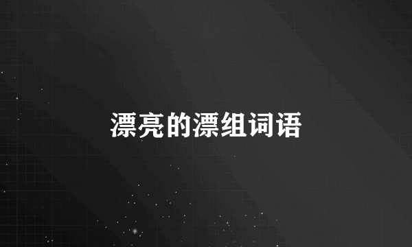 漂亮的漂组词语