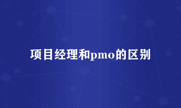 项目经理和pmo的区别