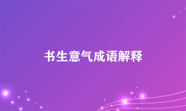 书生意气成语解释