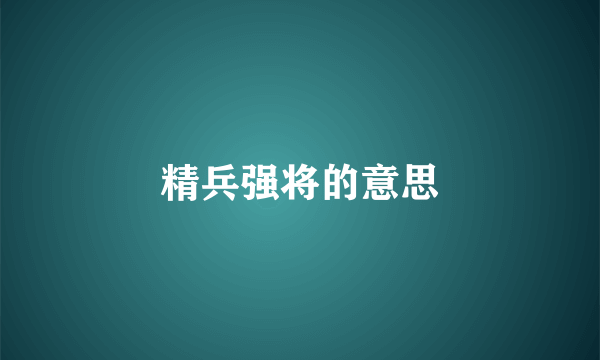 精兵强将的意思