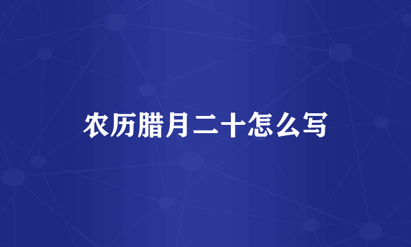 农历腊月二十怎么写