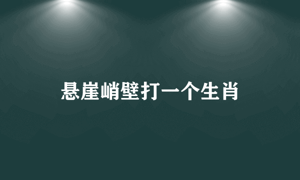 悬崖峭壁打一个生肖