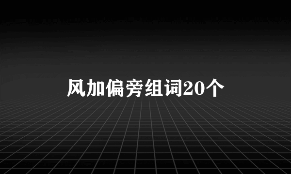 风加偏旁组词20个