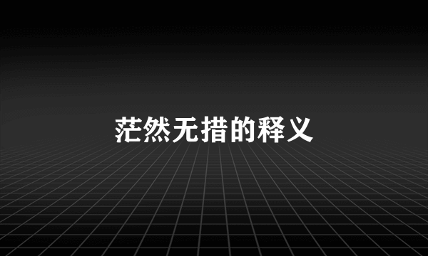 茫然无措的释义