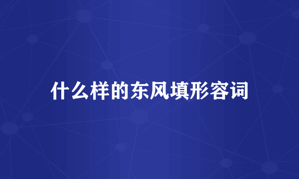 什么样的东风填形容词