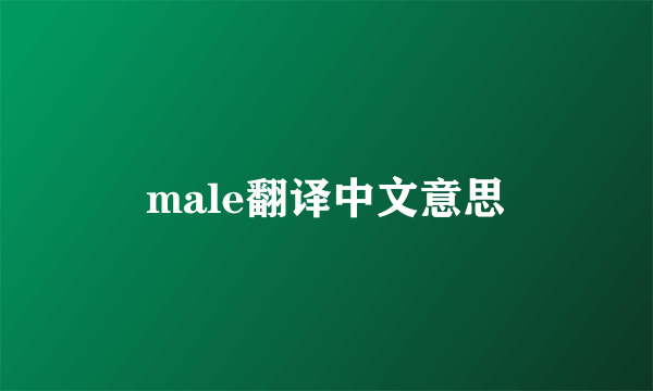 male翻译中文意思