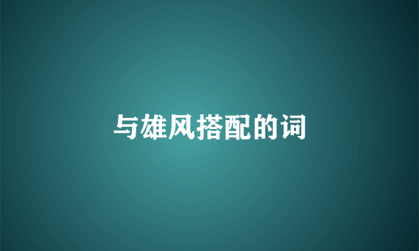 与雄风搭配的词