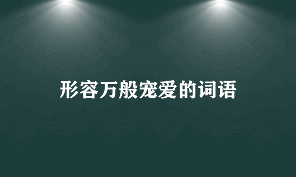 形容万般宠爱的词语