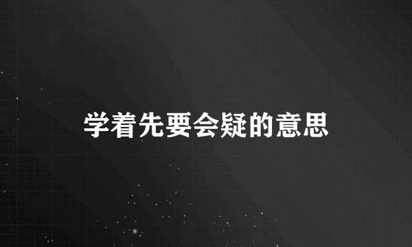 学着先要会疑的意思
