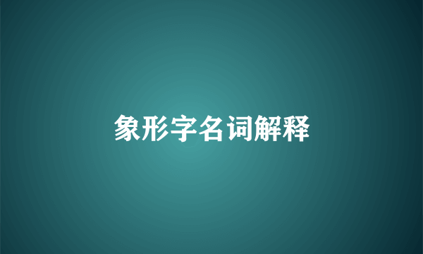 象形字名词解释