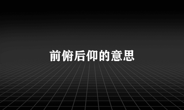 前俯后仰的意思