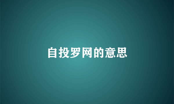 自投罗网的意思
