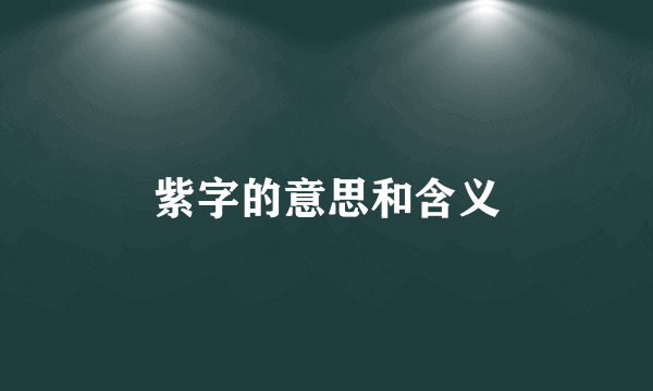 紫字的意思和含义
