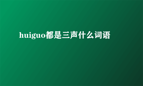 huiguo都是三声什么词语