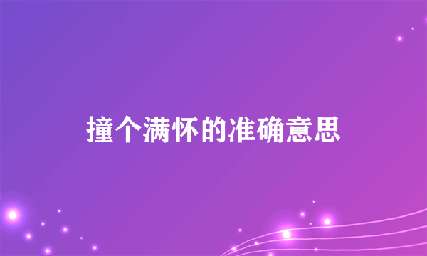 撞个满怀的准确意思