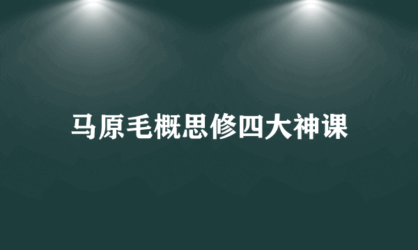 马原毛概思修四大神课