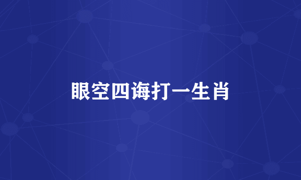 眼空四诲打一生肖