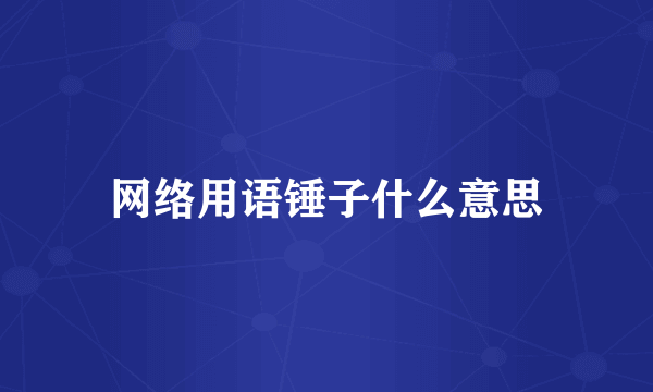 网络用语锤子什么意思