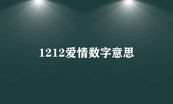 1212爱情数字意思