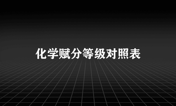 化学赋分等级对照表