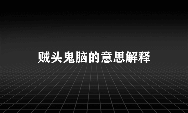 贼头鬼脑的意思解释
