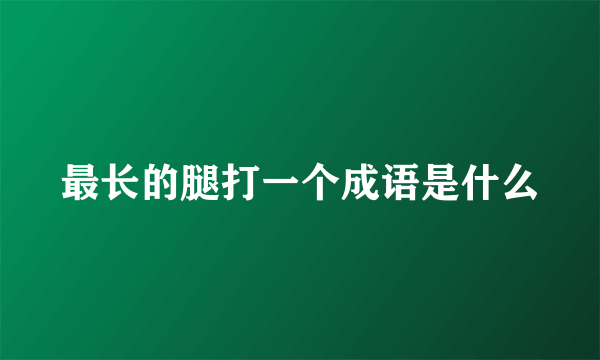 最长的腿打一个成语是什么