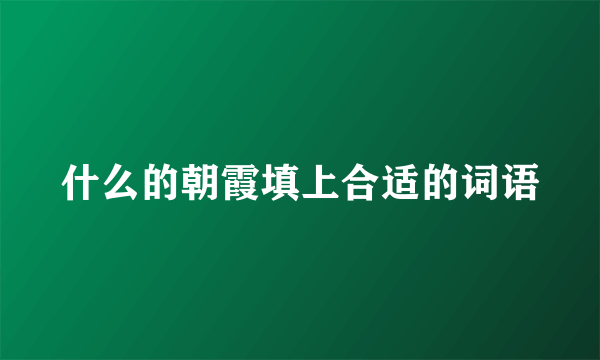 什么的朝霞填上合适的词语