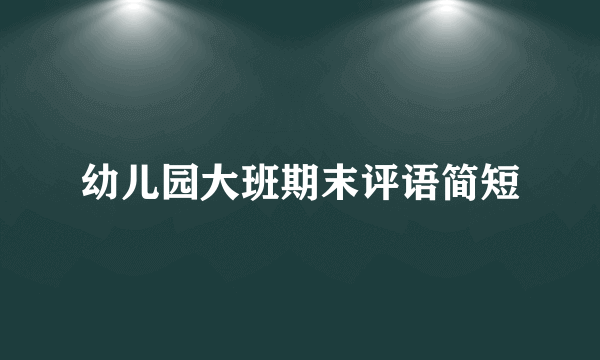 幼儿园大班期末评语简短