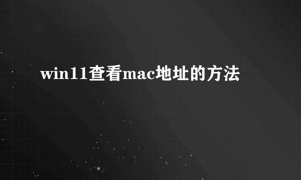 win11查看mac地址的方法