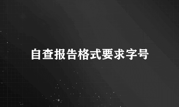 自查报告格式要求字号