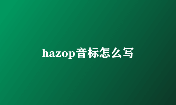 hazop音标怎么写