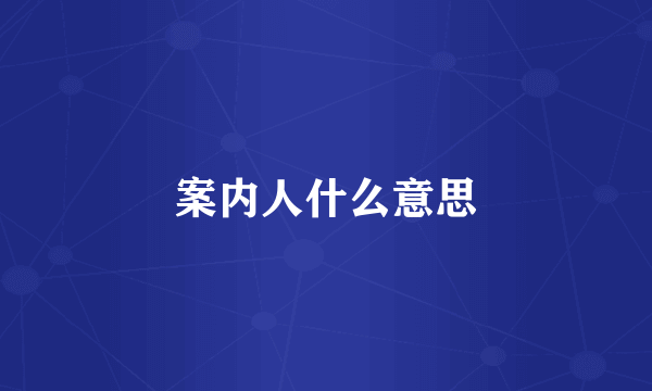 案内人什么意思