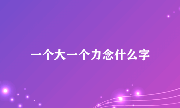 一个大一个力念什么字