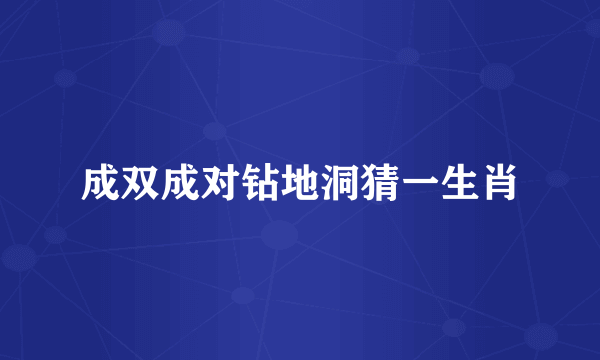 成双成对钻地洞猜一生肖