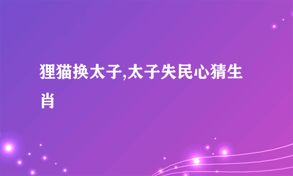 狸猫换太子,太子失民心猜生肖