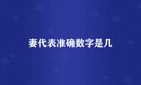 妻代表准确数字是几