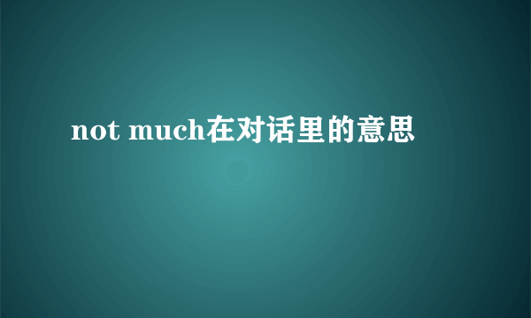 not much在对话里的意思