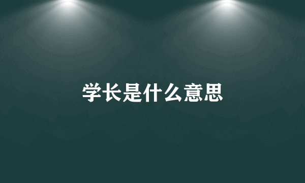 学长是什么意思