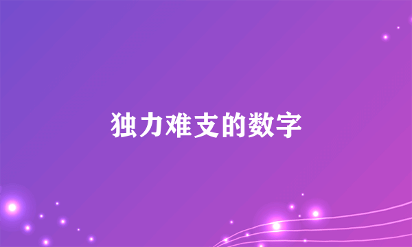 独力难支的数字