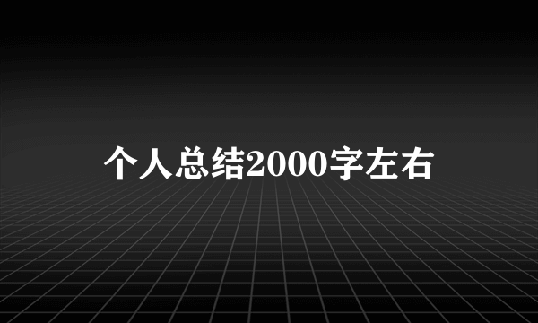 个人总结2000字左右