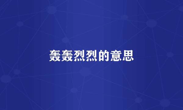 轰轰烈烈的意思