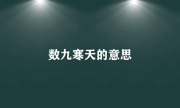 数九寒天的意思